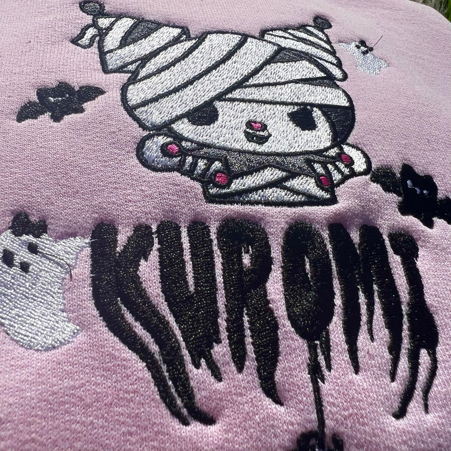 Kuromi Mummy Inspired Embroidered Crewneck