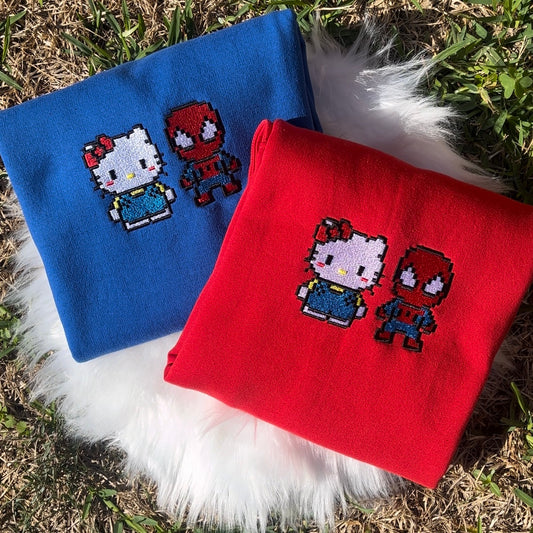 SP Kitty Pixel Inspired Embroidered Crewneck