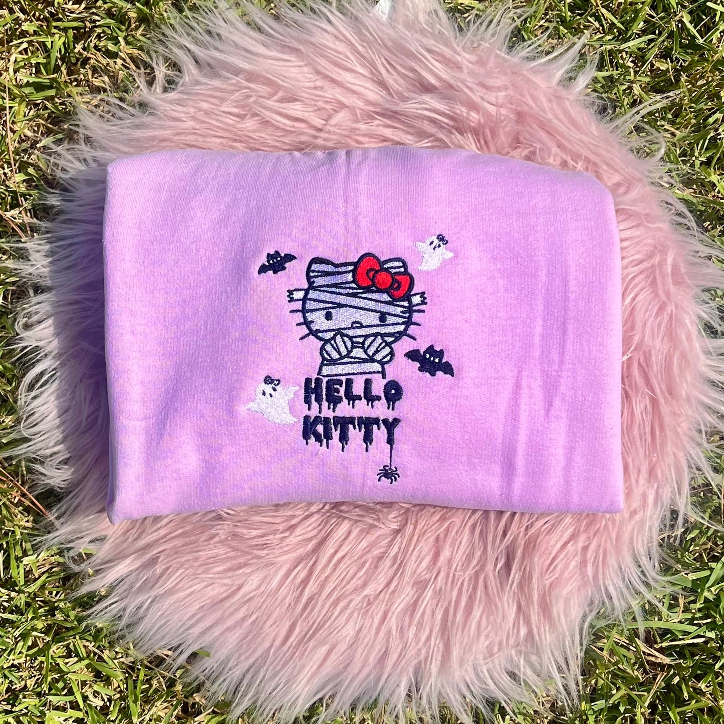 Hello Kitty Mummy Inspired Embroidered Crewneck