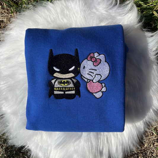 Bat Kitty Embroidered Crewneck